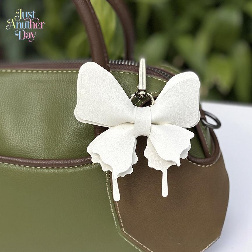 Layered Butterfly PU Leather Bag Charm, Colorful Butterfly Pendant with Detachable Metal Clasp, Cute All-Match Accessory for Handbags, Backpacks & Purses