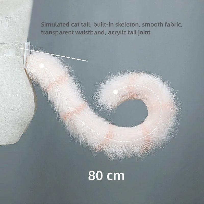 Tiger Spot Cat Ears Furry Tail Women Girls Lolita Animal Ears Hair Hoops Plush Tail Cosplay Costume Accessories