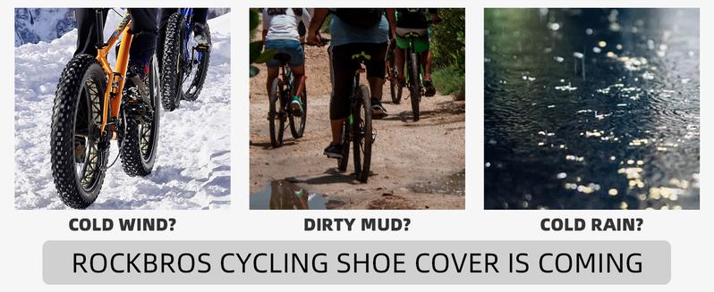 ROCKBROS Cycling Shoe Covers Warm Bike Shoe Cover Warmer Water Resistant Windproof Bicycle Overshoes for Mountain Road Bike Shoes