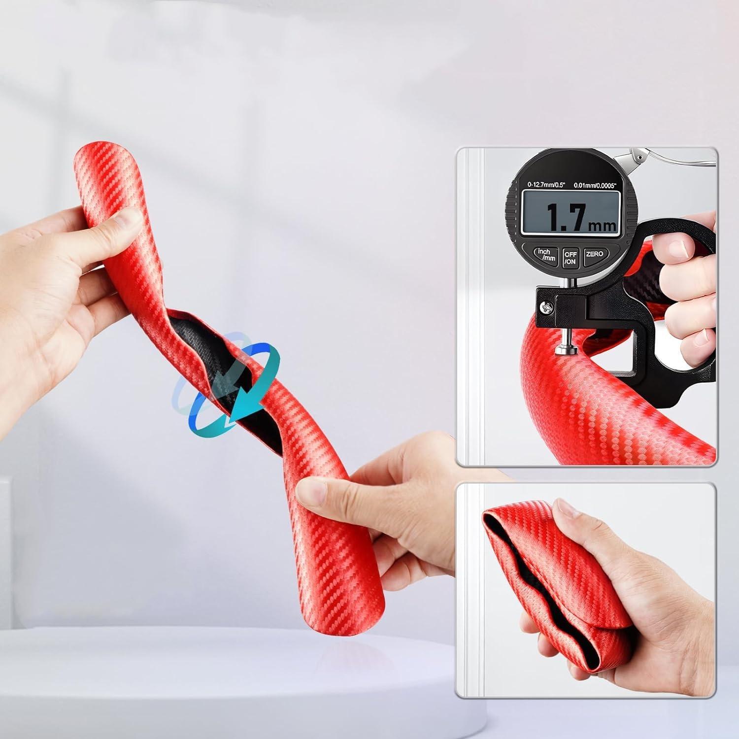 CROSSDESIGN Universal 15" Steering Wheel Cover, Car Anti-Skid Steering Wheel Cover 2pcs, Steering Wheel Grip Protector,Compatible with Most Car, Trucks, SUV, sedans,Decor Gadgets for car，Car Accessories