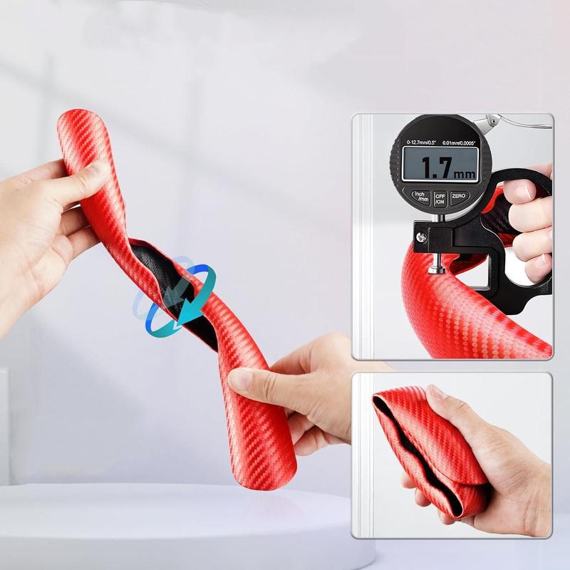 CROSSDESIGN Universal 15" Steering Wheel Cover, Car Anti-Skid Steering Wheel Cover 2pcs, Steering Wheel Grip Protector,Compatible with Most Car, Trucks, SUV, sedans,Decor Gadgets for car，Car Accessories