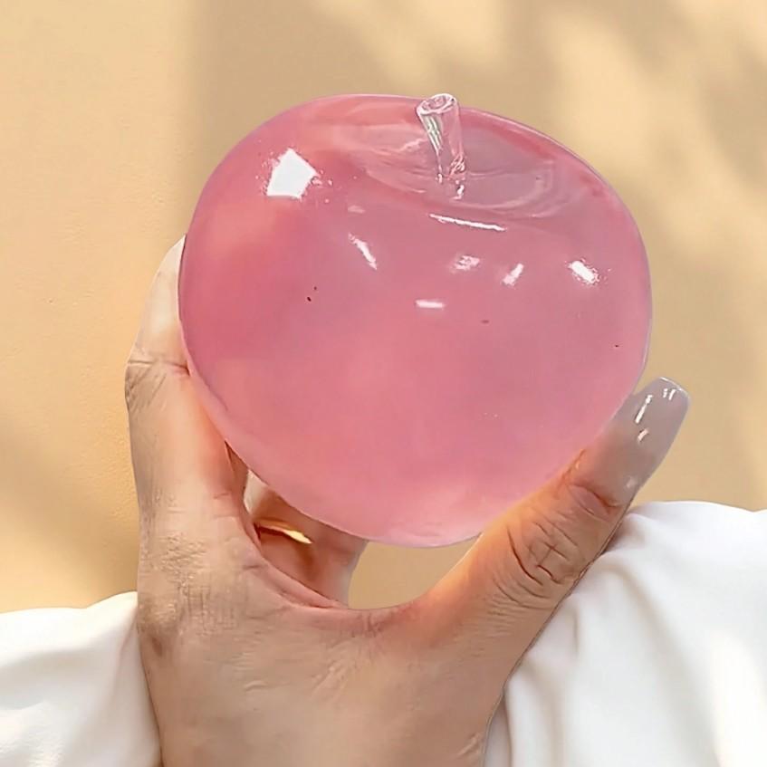 Crystal Apple Stress Ball, Soft, Ultra-Thin Skin, Smooth Texture, Desk Toy, Office Relaxation Gift, Sensory Play Toy