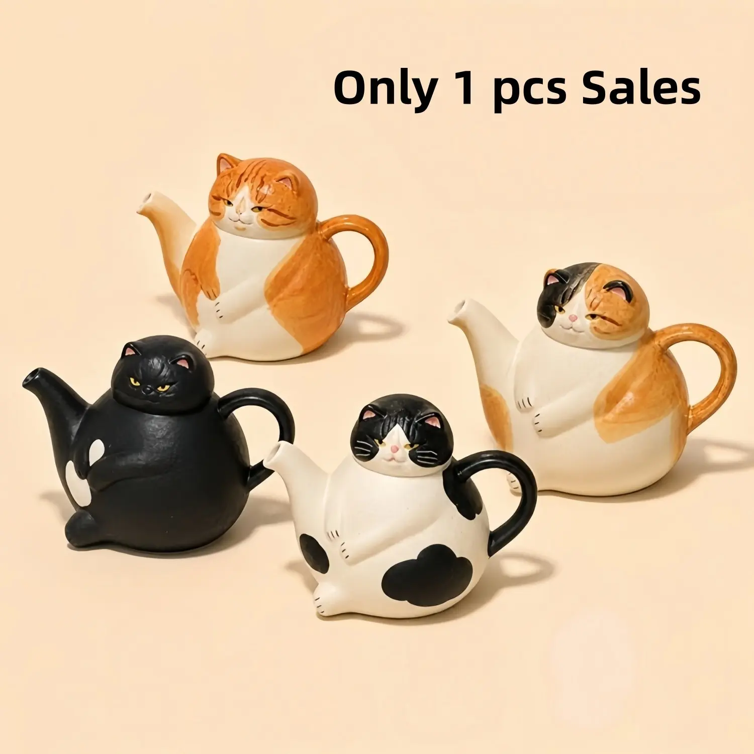 34oz Cat Teapot, Cute Cats Paw Design, Ideal Cat-Themed Gift, Adult Tea Set, Excellent Present for Cat Lovers, Tea Pot Ceramic