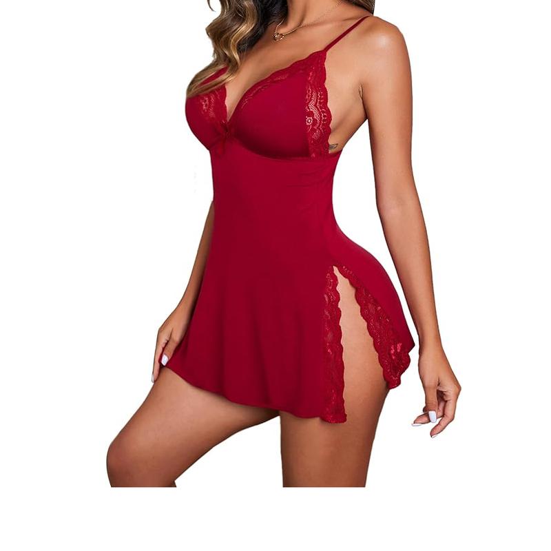 Sexy Nightgown for women No padding Sexy Lingerie for Women Sexy Lace Trim Nightgown Adjustable Strap Stretchy and lightweight soft nightwear Side splits Night Dress Sleep Dress Sleeveless Comfy Dress Gift lingerie Lace nightdress Sexy Nightgown for women No padding Sexy Lingerie for Women Sexy Lace Trim Nightgown Adjustable Strap Stretchy and lightweight soft nightwear Side splits Night Dress Sleep Dress Sleeveless Comfy Dress Gift lingerie Lace nightdress