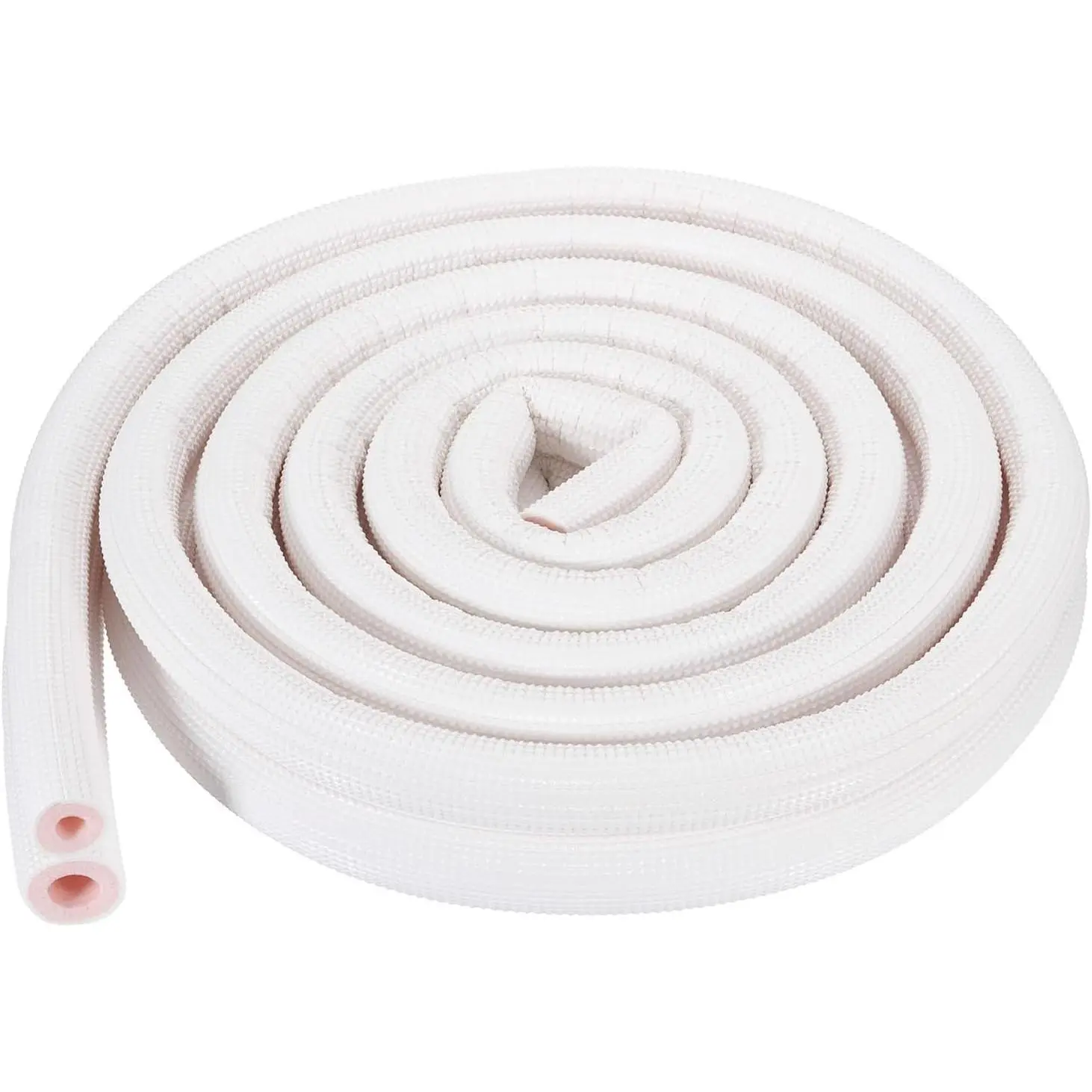 HVAC Copper Pipe Insulation Foam Tube, 1/4", 1/2" ID 10ft Mini Split Line Insulation Set Air Conditioning Refrigeration Heat Preservation Water Pipe Insulated Tubing, White/Pink
