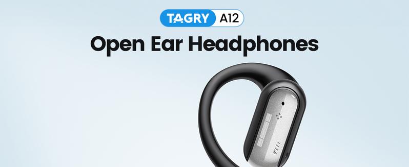TAGRY A12 IPX 7 Waterproof 5-Min Charge with 3-Hour Playtime Open Ear Earbuds 40HRS Playtime Fast Charging V5.4  headphones bluetooth traveling gadgets for Sport Electronic Audio Chargeable Traveling Gadgets gym headphones  Headset Beige