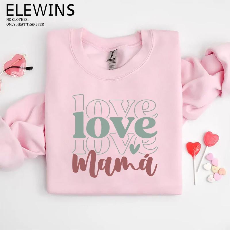 Mother's Day 6 Sheets Gold Foil DTF Transfer Decal for Tshirt Hoodie Jeans Backpack Pillow Machine Washable Reusable DIY Heat Transfer Vinyl for Adults