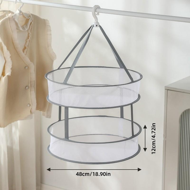 Double Layer Large Windproof Laundry Basket, Foldable Sweater Laying Net, Durable Folding Clothes Rack, Ideal for Home Use