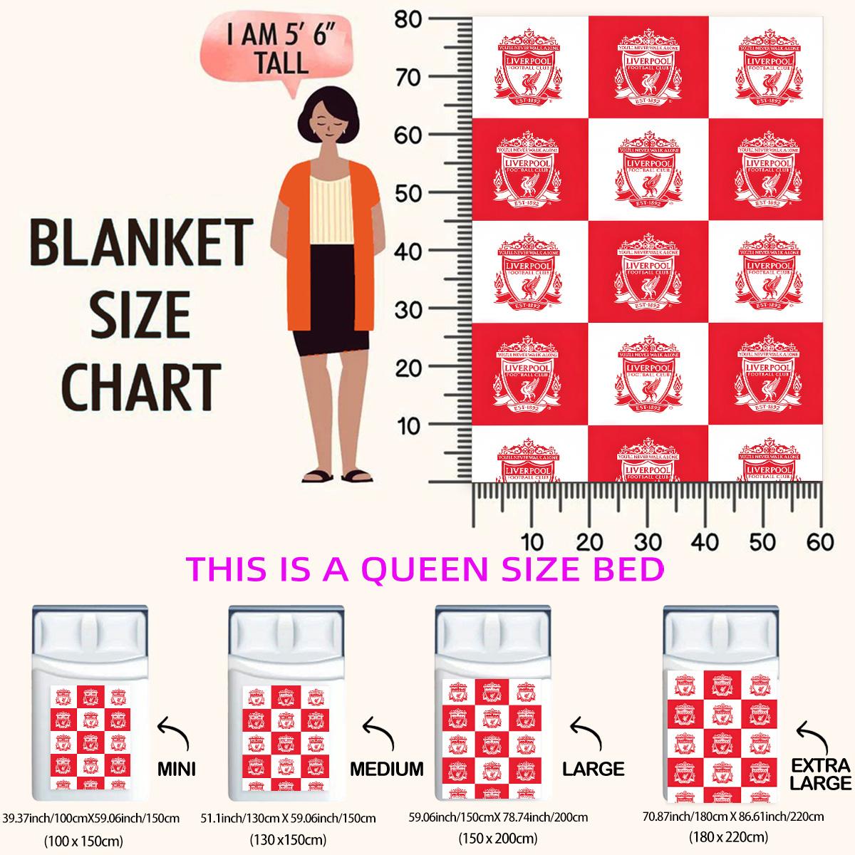 Liverpool Football Club Logo Flannel Blanket, Soft Skin-Friendly Material, Warm & Cozy Design, Perfect Gift for Fans