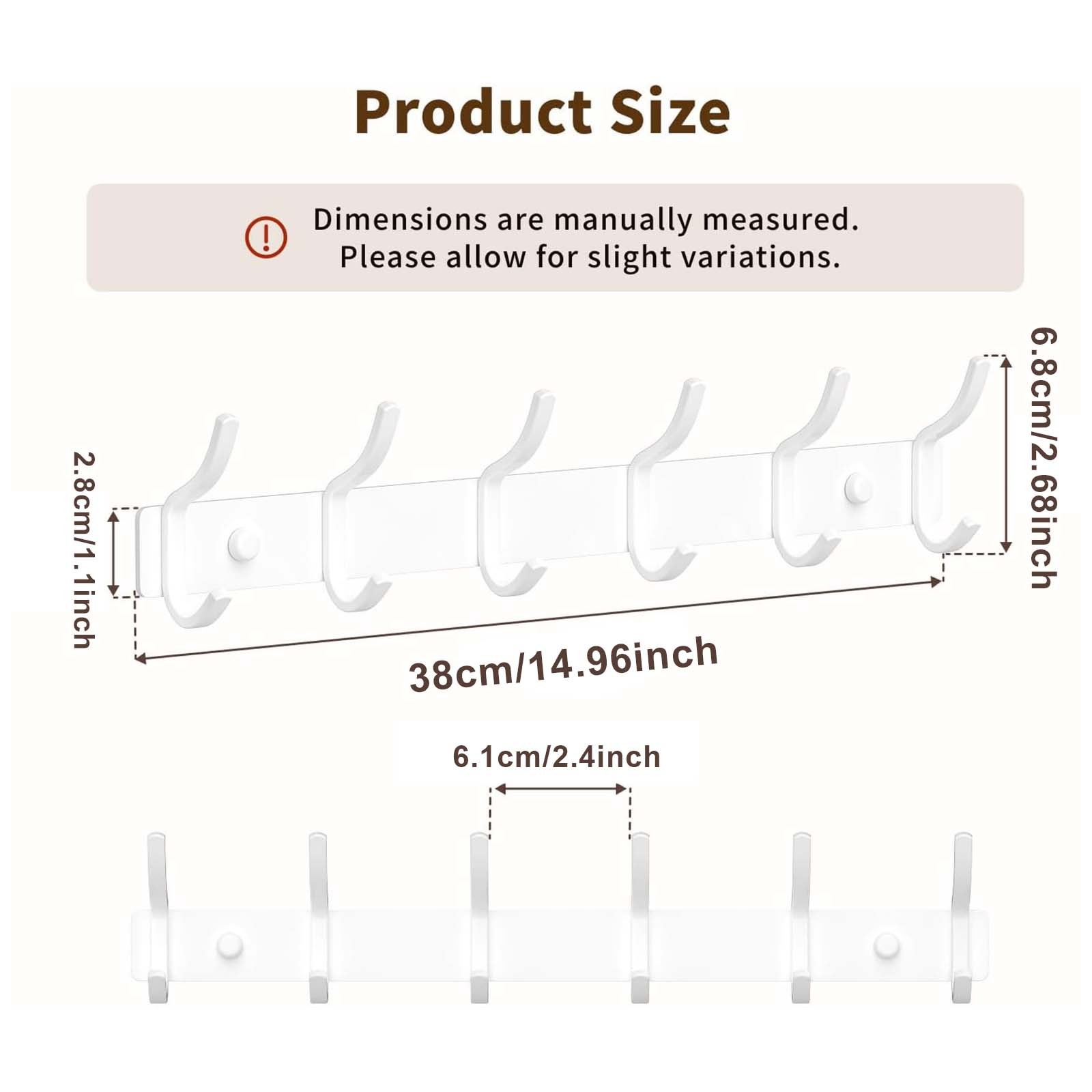 Wall-Mounted Clothes Hanger, Arc Design, Ideal for Entryway, Living Room, Bedroom, Bathroom, Kitchen, Hang Coats, Bags, Towels