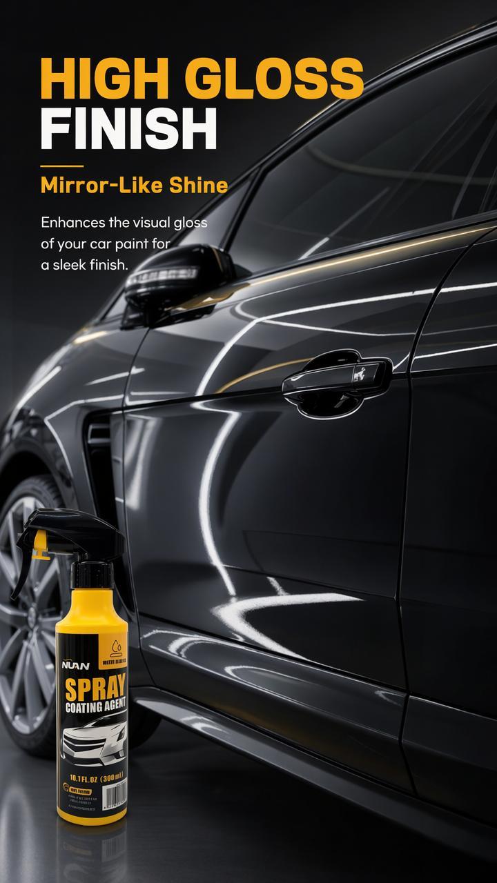 NUAN nano car coating spray - 300ml Fast-Acting Car Paint Polish & Sealant, Long-Lasting Hydrophobic Protection, Anti-Stain & Anti-Fading, Perfect for Daily Car Care