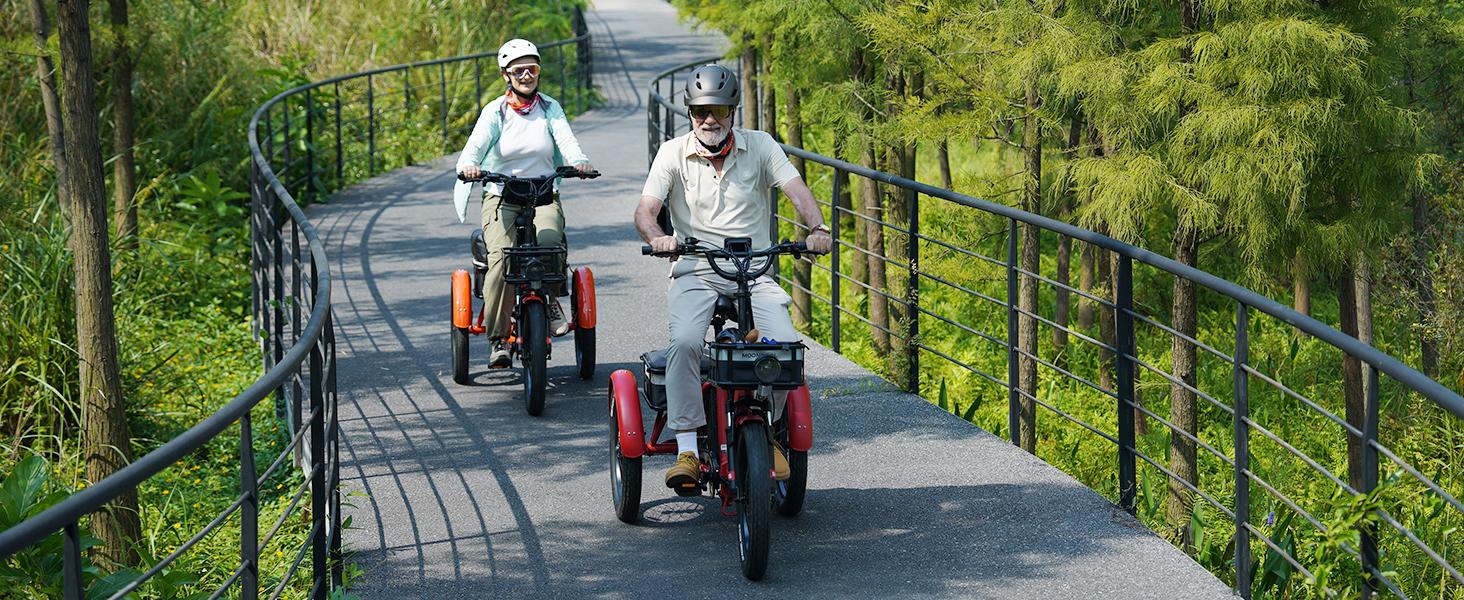 MOONCOOL TK1 Folding Electric Tricycle with Rack Bags , 750W Motor 48V Foldable Ebike Electric Trike for Adults, 20" Fat Tire 3 Wheel Electric Bicycle with Front & Rear Baskets MOONCOOL TK1 Folding Electric Tricycle with Rack Bags , 750W Motor 48V Foldable Ebike Electric Trike for Adults, 20" Fat Tire 3 Wheel Electric Bicycle with Front & Rear Baskets