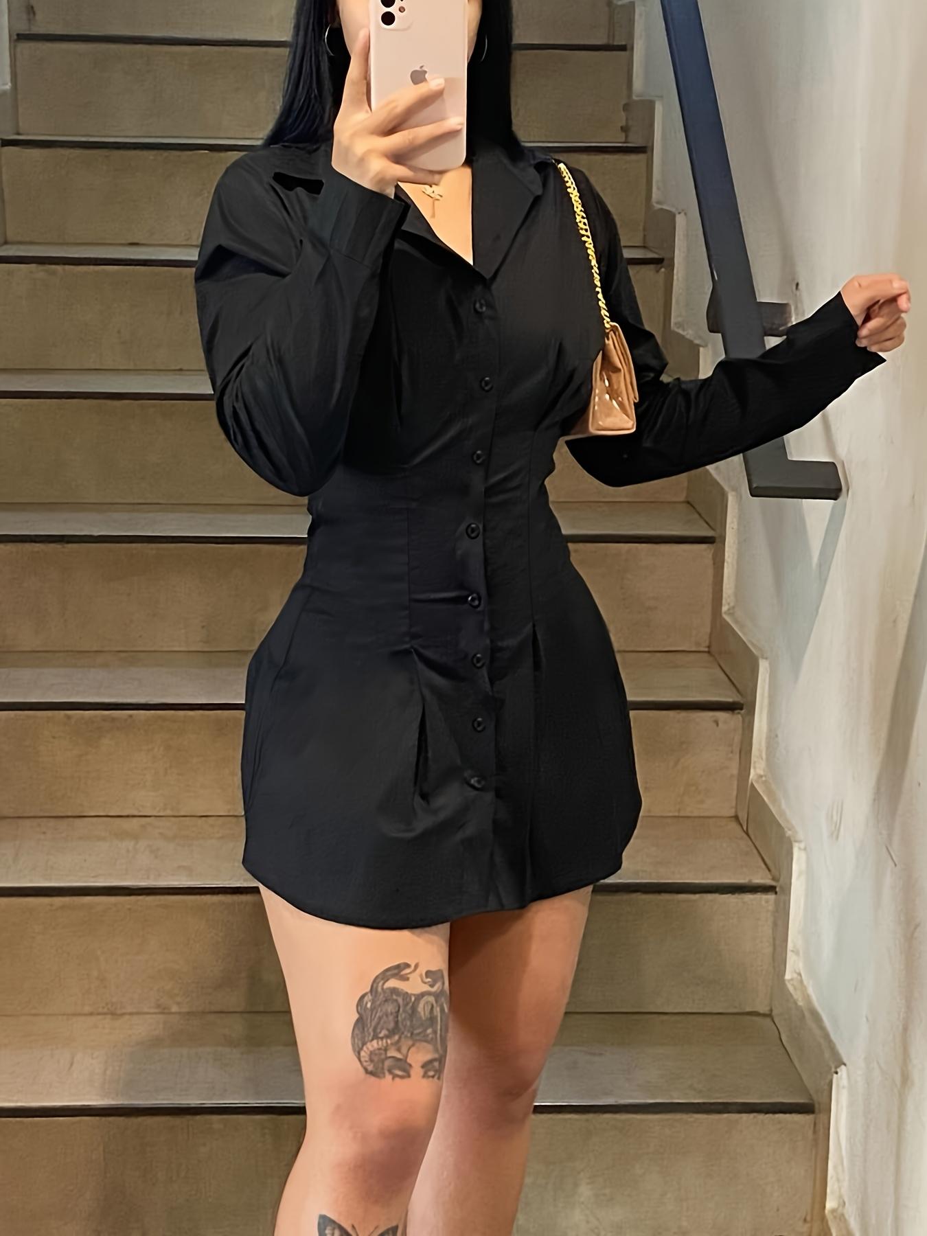 Open Front Mini Dress, Asymmetrical Hem, Elastic Waist Design, Casual & Party Wear, Teen Girls Street Style, Instagram Trending