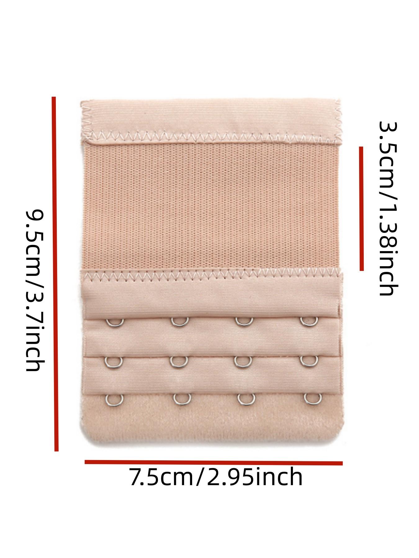 3-Pack Women's High Elastic Bra Extenders, 3-Row 4-Hook Bra Extension Clasps, Stainless Steel Bra Extenders, Bra Back Hooks