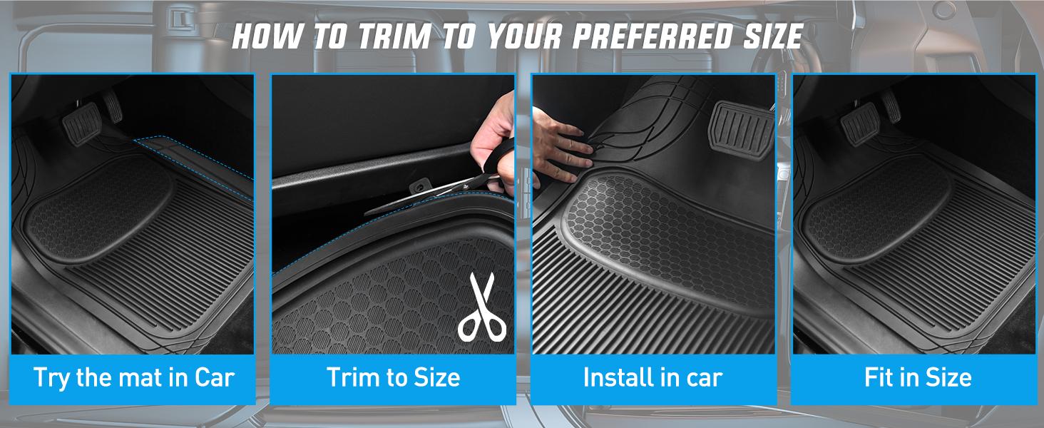 Nilight Rubber Floor Mats for Cars Trucks SUVs,Universal Trim to fit for Most Vehicles,All Weather Protection Heavy Duty Floor Liners,Pack of 4 Interior Detailing Black Automotive dealsforyoudays