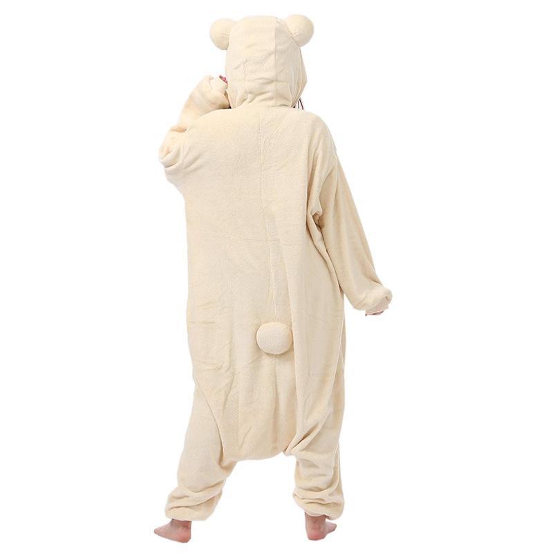 Adult Rilakkuma Kigurumi Bear Sister Onesie - Baggy Longsleeves Loose Polyester Anime Pajama, Oversized Cartoon Jumpsuit Nightwear & Loungewear