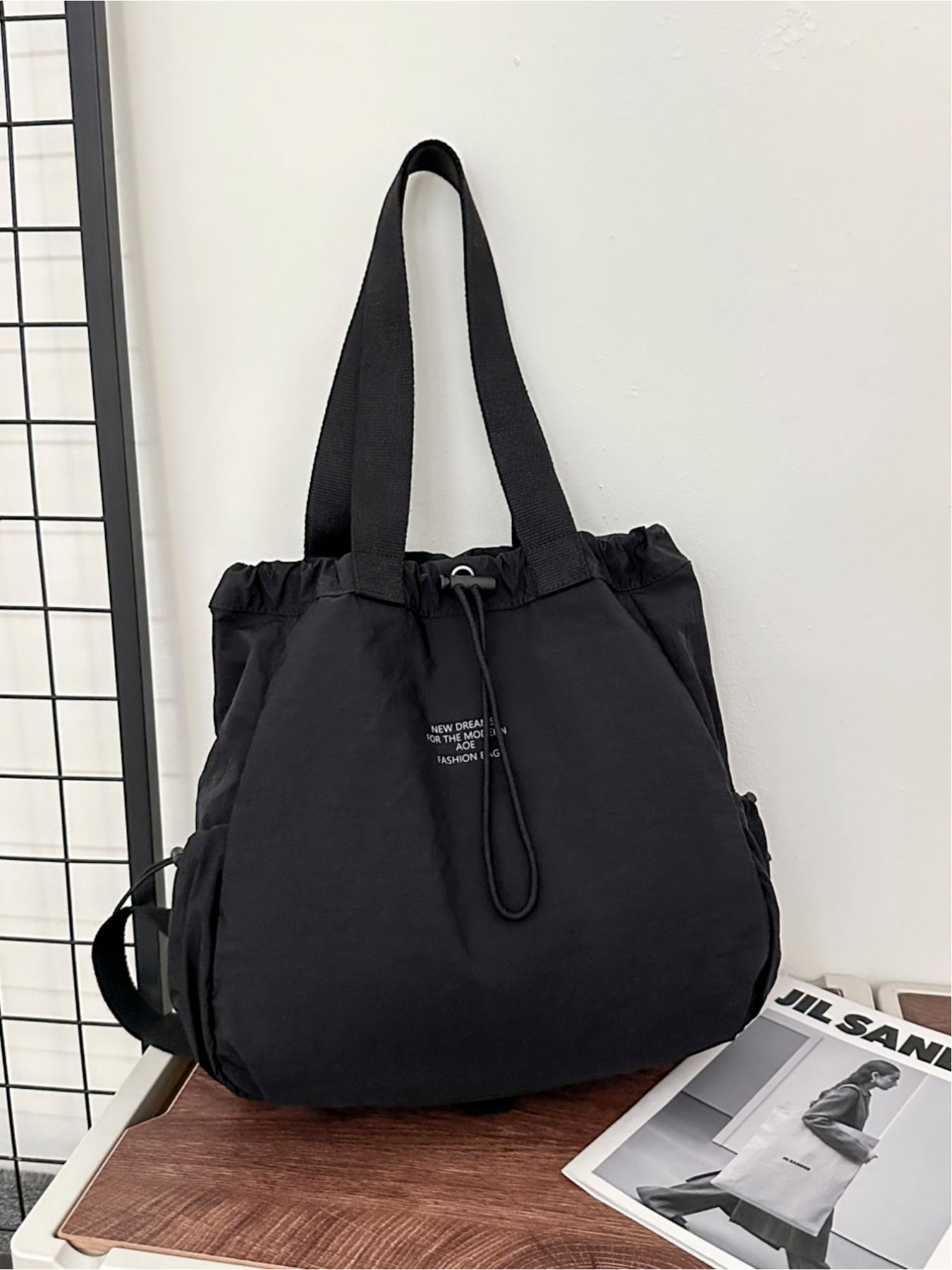 Multifunctional 3-way drawstring bag, lightweight canvas, large capacity, can be used as a backpack, shoulder bag, handbag, Sling backpack, versatile in multiple colors, suitable for commuting, casual wear, and everyday use, ideal for school, work