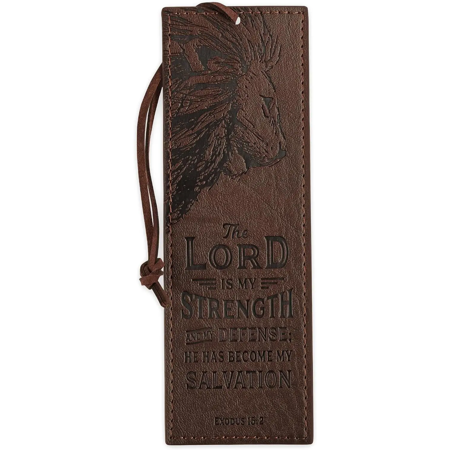 Faux Leather Bookmark for Men: Lord is My Strength Faux Leather Bookmark for Men: Lord is My Strength
