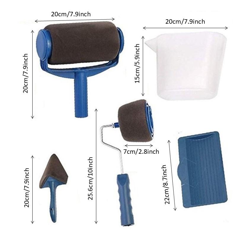 Paint Like a Pro Without Mess! Multi Function Paint Roller Kit with Seamless Sponge Roller, Corner Paint Brush and Trim Tool, All in One Painting Kit for Walls Ceiling Edges, No Drip No Gap Coating Tool, Easy Clean DIY Painting Set for Home Renovation