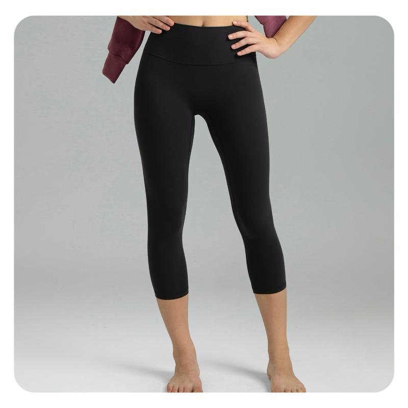 Colorfulkoala Women's No Front Seam Yoga Capri 21" Dreamlux High-Waisted Tummy Control Workout Leggings with Hidden Pocket Petite Length