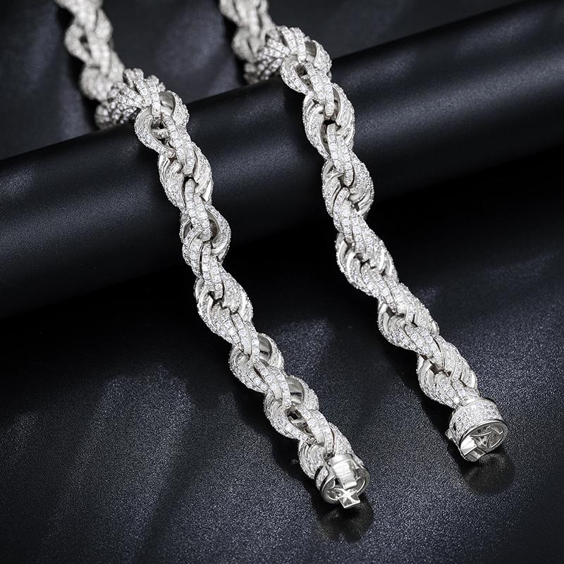 【#N100】8mm 18K Gold-Plated Chain Necklace with Lab-Grown Moissanite S925 Sterling Silver Synthetic Moissanite Necklace for Women Men Hip Hop Jewelry Gift