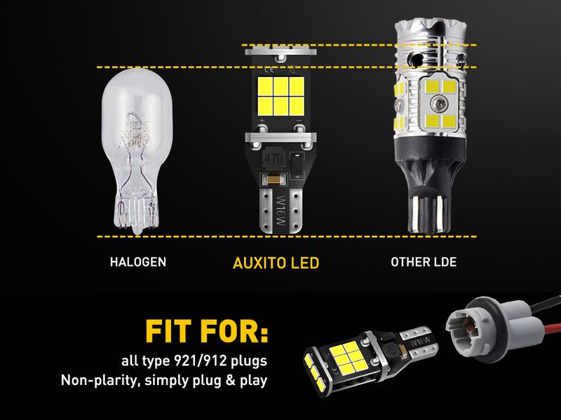 AUXITO 912 921 LED Bulb for Backup Light Reverse Lights High Power 2835 15-SMD Chipsets Error Free T15 906 922 W16W Bulbs, 6000K White Daytime Running Lights (Upgraded, Pack of 2) AUXITO 912 921 LED Bulb for Backup Light Reverse Lights High Power 2835 15-SMD Chipsets Error Free T15 906 922 W16W Bulbs, 6000K White Daytime Running Lights (Upgraded, Pack of 2)