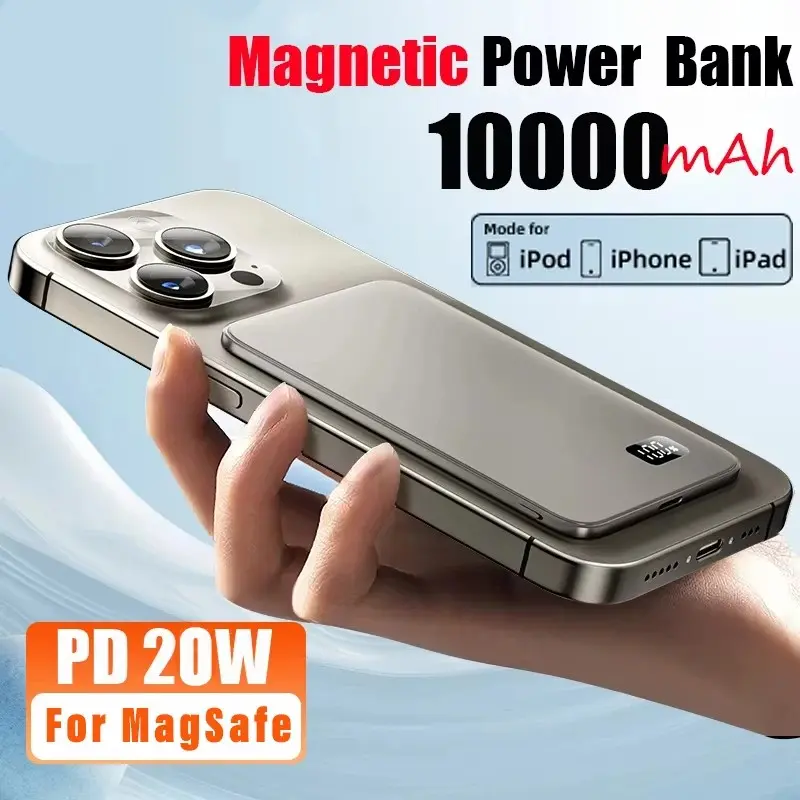 【Black Friday】5000/10000mAh Ultra Thin Magnetic Wireless Power Bank, MagSafe Compatible PD Fast Charging Portable Battery for iPhone 12/13/14/15/16/17/18 Pro/Pro Max/Plus, Xiaomi, Samsung, Apple Watch, AirPods