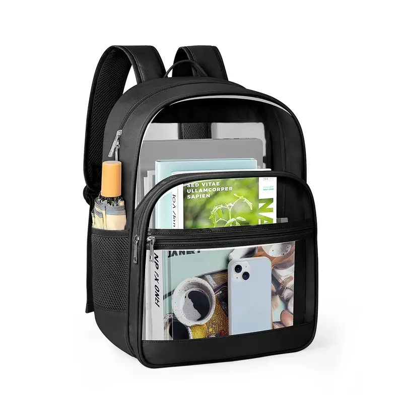 Stadium-Approved Clear Backpack Heavy-Duty Messenger Bag for School Travel College – for Boys Girls and Kids Multifunctional Daypack Booksack with Adjustable Shoulder Strap & Waterproof PVC Material Mother's Day
