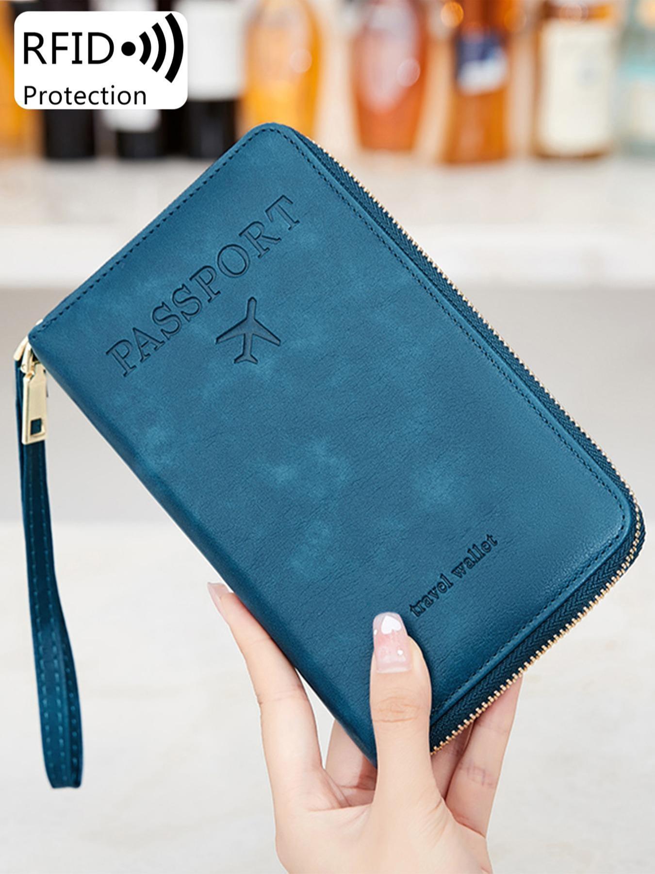 Summer Simple Plain Passport Cases, Gifts for Girlfriend, Multi-functional Zipper Travel Card Holder, RFID Blocking Card Holder, Travel or Business Trip Air ticket storage Document ,Fashion Wallet Travel Accessories 2025, Earthtone Fall Freshness,