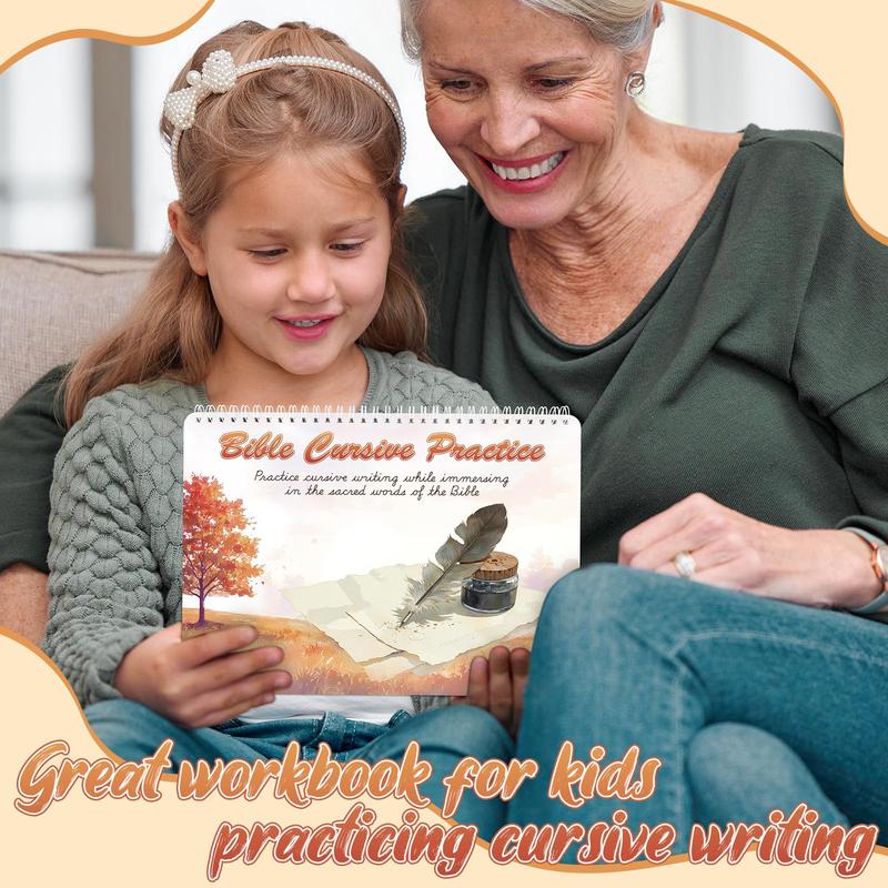 Grooved Cursive Handwriting Workbook for Kids Ages 8-12, Reusable Magic Grooved Writing Practice Alphabet Letters & Bible Verses, Cursive Calligraphy Practice Toys for Classroom & Homeschool