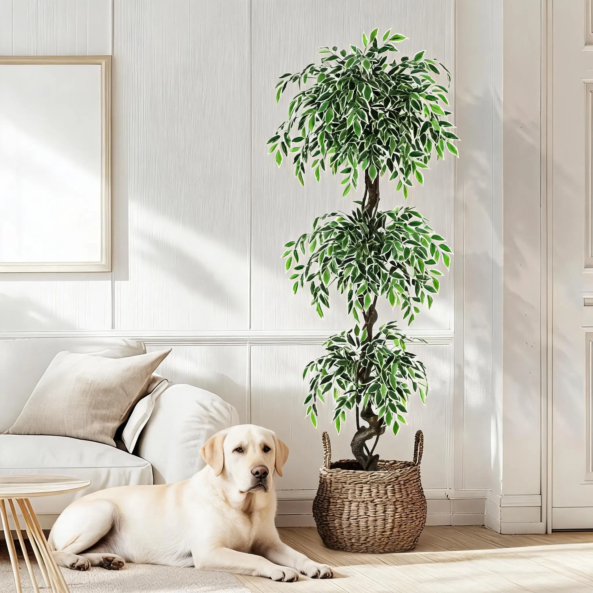 6 ft Artificial Ficus Tree, Natural Look Home Decor Items for Indoor Home Use