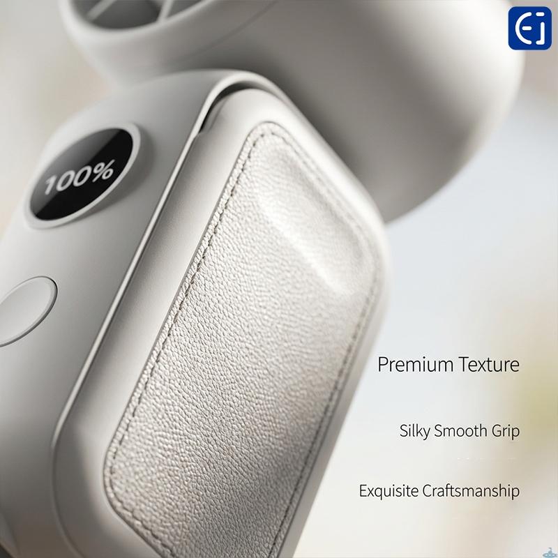 Stay Cool Anywhere! 5-in-1 Magnetic Fan with Smart Display – Clip, Rotate 350°, Wear on Neck/Waist – Ideal for Commute, Office, Camping – Black/White