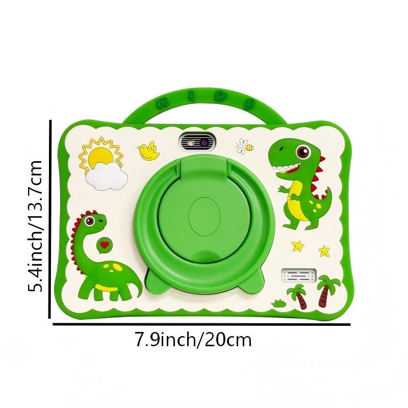 Dinosaur Kids Tablet PC 7 Inch Android System Dual Camera Quad-Core Processor 16GB Storage WiFi Bluetooth-compatible Wireless Shockproof Case Ideal Learning Entertainment Android Tablet Computer