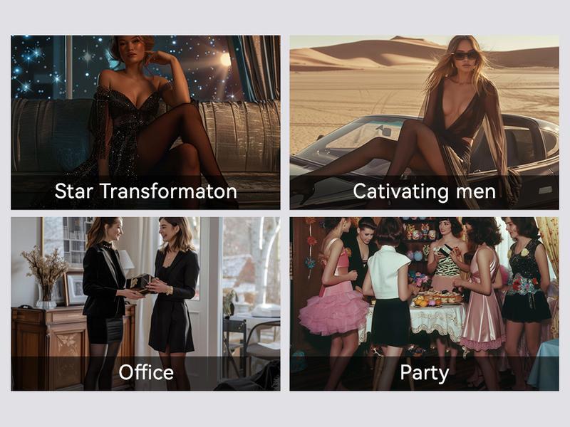 8D Silky Luster Tights for Women, Comfort Double-Gusset Pantyhose, Reinforced Toe Anti-Ladder Hosiery, Plus-Size Friendly