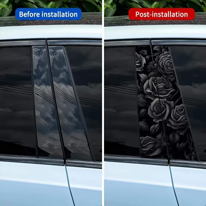 Rose Pattern Car Window Windshield Sticker, Self Adhesive Car Window Decal, Universal Car Exterior Decoration Accessories Sticker For Cars Window, Body, Mirror