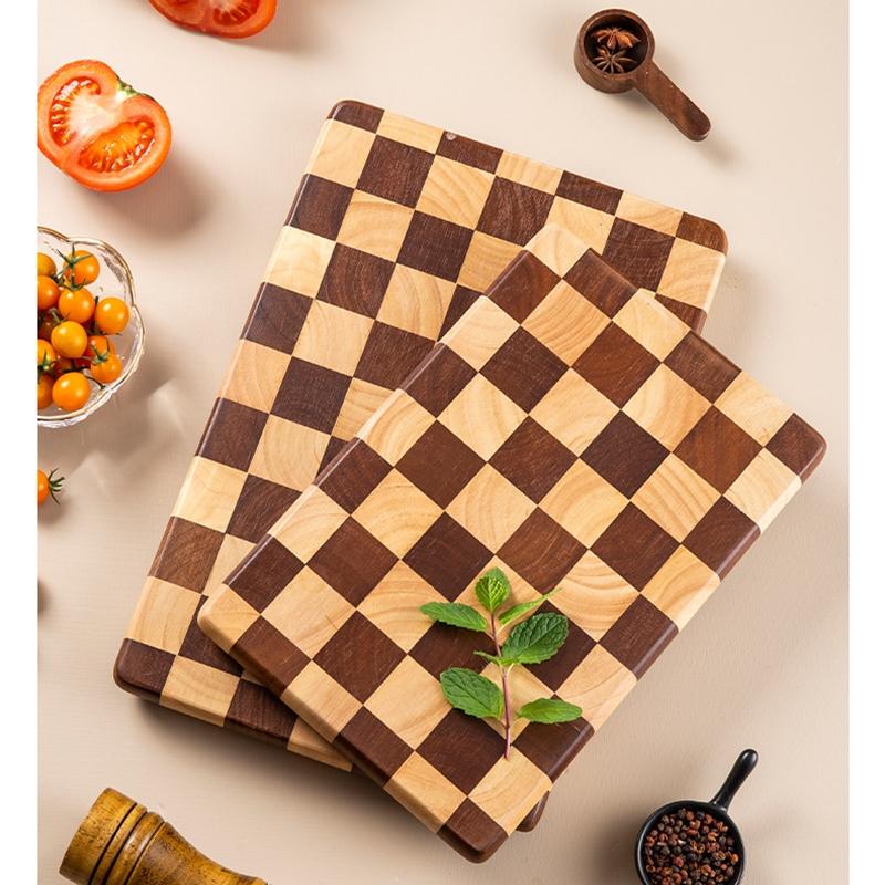 1PC Creative Checkered Wooden Cutting Board, Home Chopping Board, Mosaic Vegetable Cutting Board, Kitchen Food Prep Board, Fruit Solid Wood Board, Cooking Cutting Board, Durable Cutting Boards, Kitchenware