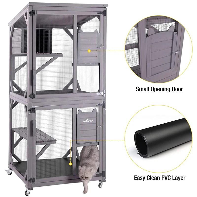 Aivituvin Cat House , Outdoor Cat Catio (Inner Space 13.2ft²)-AIR22, Outdoorfun Aivituvin Cat House , Outdoor Cat Catio (Inner Space 13.2ft²)-AIR22, Outdoorfun