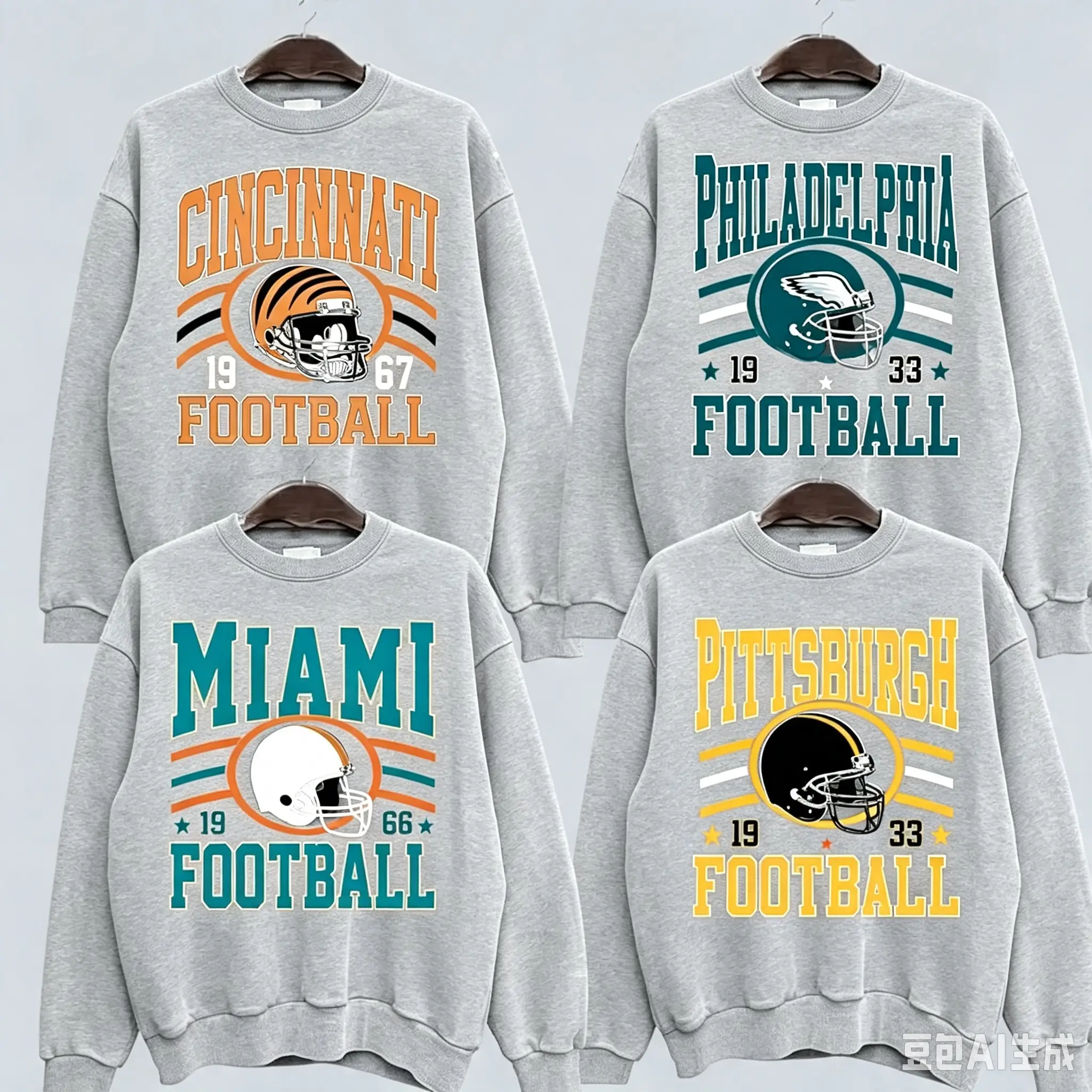 Vintage Team Football Throwback 90s Dark Heather Graphic Long Sleeve Sweatshirt Unisex Oversized Retro Hometown Sports Fan Apparel Relaxed Fit Streetwear Top for Men Women Youth Adults Casual Daily Outfit Halloween Christmas Holiday Party Attire Ideal