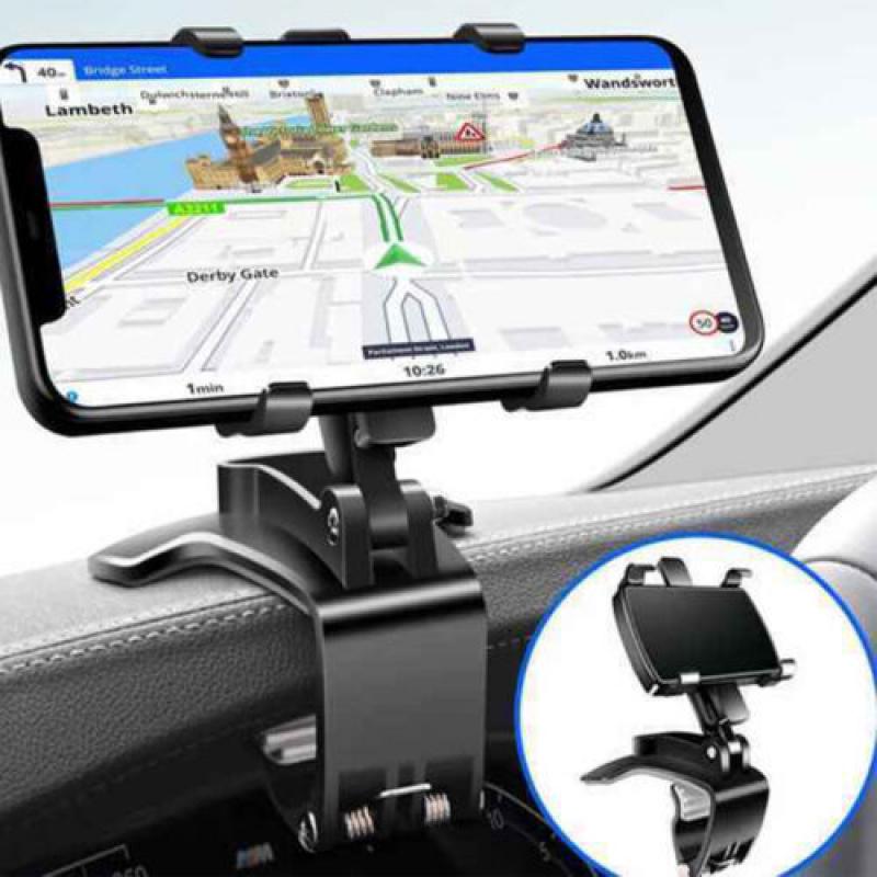 Car Phone Holder, Car Phone Stand, Cell Phone Mount, with 360° Rotation, Adjustable Dashboard Mount, Suction Cup Installation, Ergonomic Design for Hands Free GPS Navigation Compatible with All Vehicles, Sleek Glossy Finish, Sturdy Build