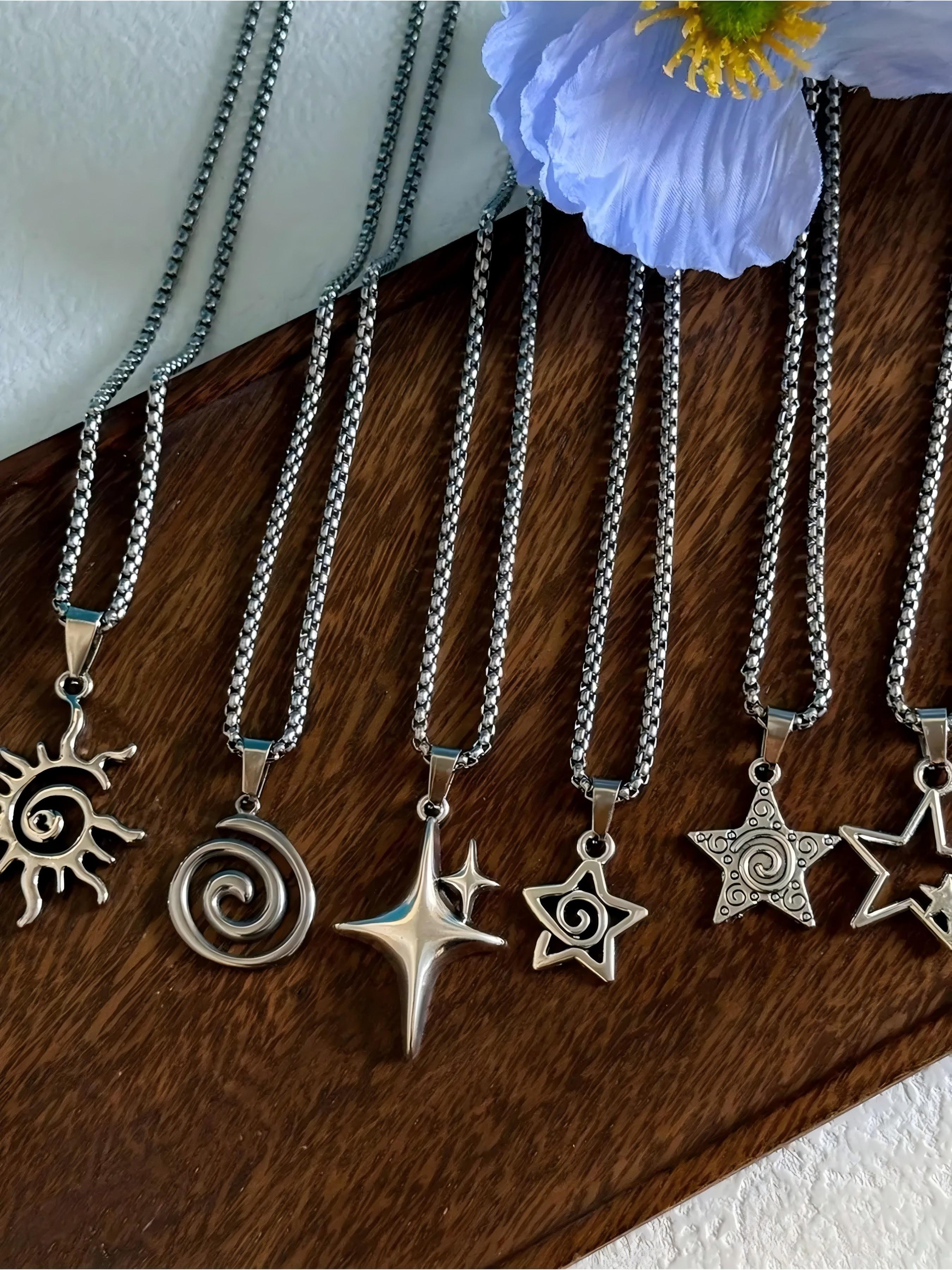 Vintage Gothic Stainless Steel Necklaces, 6pcs Necklace Set, Unisex Punk Fashion Accessories, Daily Wear & Special Occasions, Gift Ideas