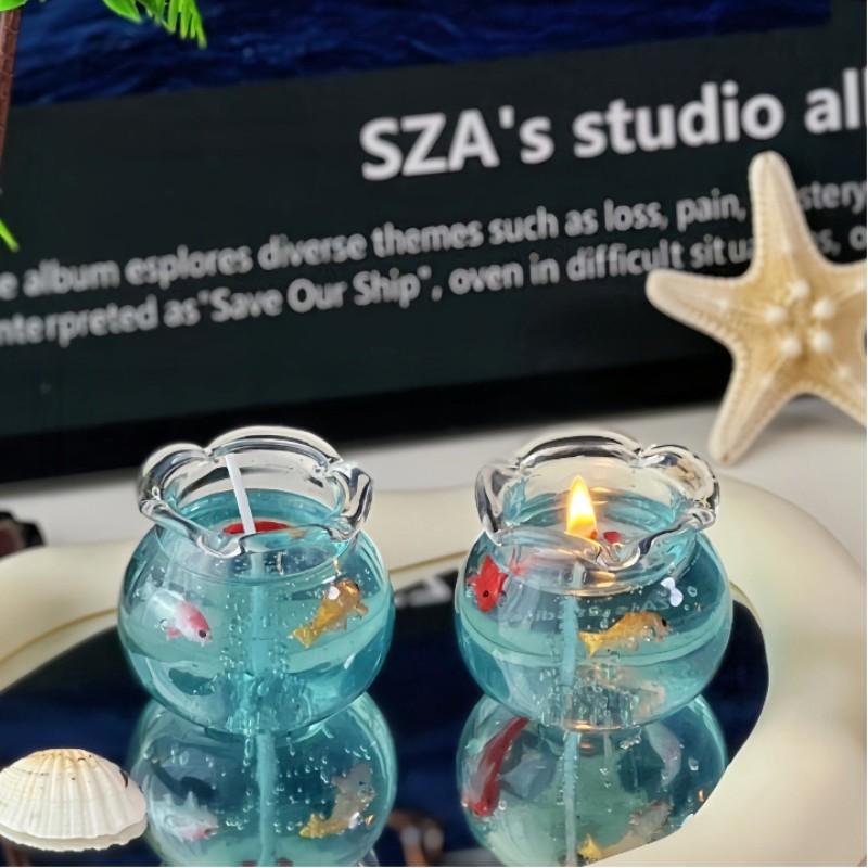 Bubble Fish Tank Scented Candle, Cute Elegant Cozy Decor, Ideal Gift for Girlfriend & Besties, Wedding Favor, Artistic Glass Ornament for Living Room, Bedroom & Hallway Ambience