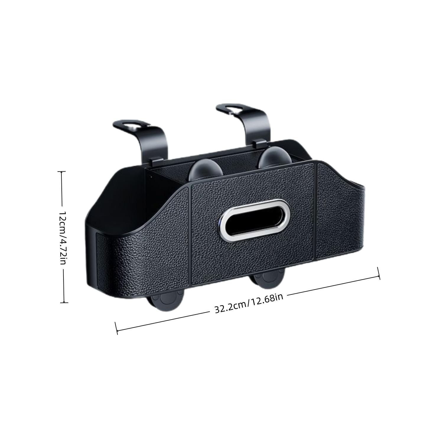 Multifunctional Car Seat Back Organizer Box, Rear Storage Rack with Cup Holder, Paper Towel Dispenser, Car Backseat Organizer for Car Interior Accessories