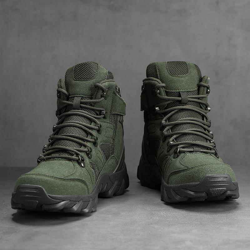 Men's all-season high-top wide fit Outdoor boots, lightweight and breathable anti-skid mountaineering shoes,Hiking boots, desert boots, work boots, suitable for jungle exploration, rock climbing, daily travel, camping, tourism, fishing and other activitie