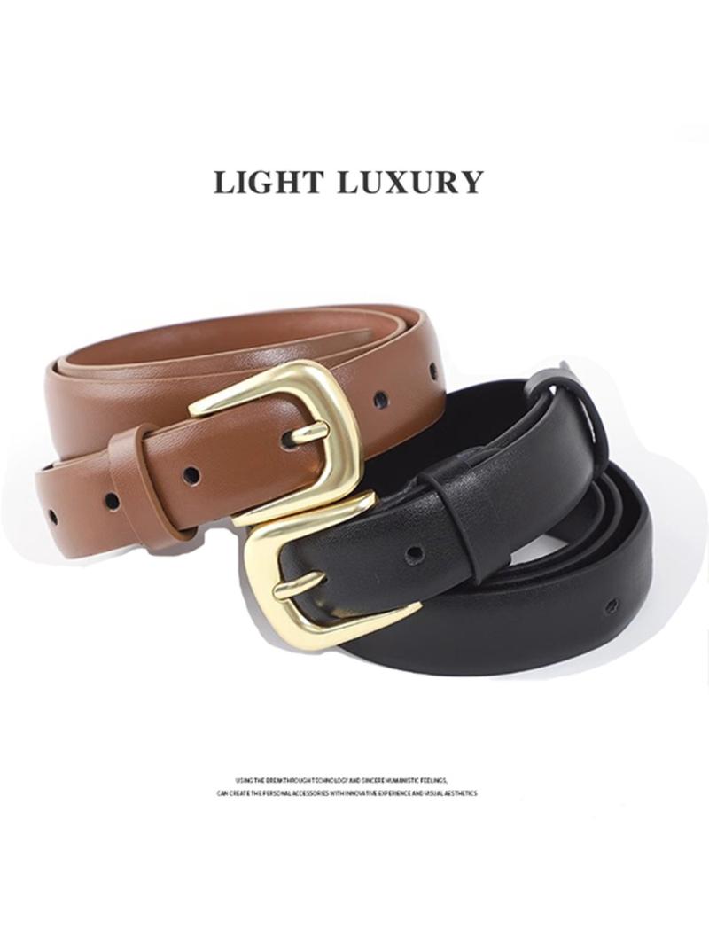 Women's Metal Buckle Waist Belt, Fashionable Durable Design, Perfect Casual Accessory for Daily Use, All Seasons Wear, Durable Belts
