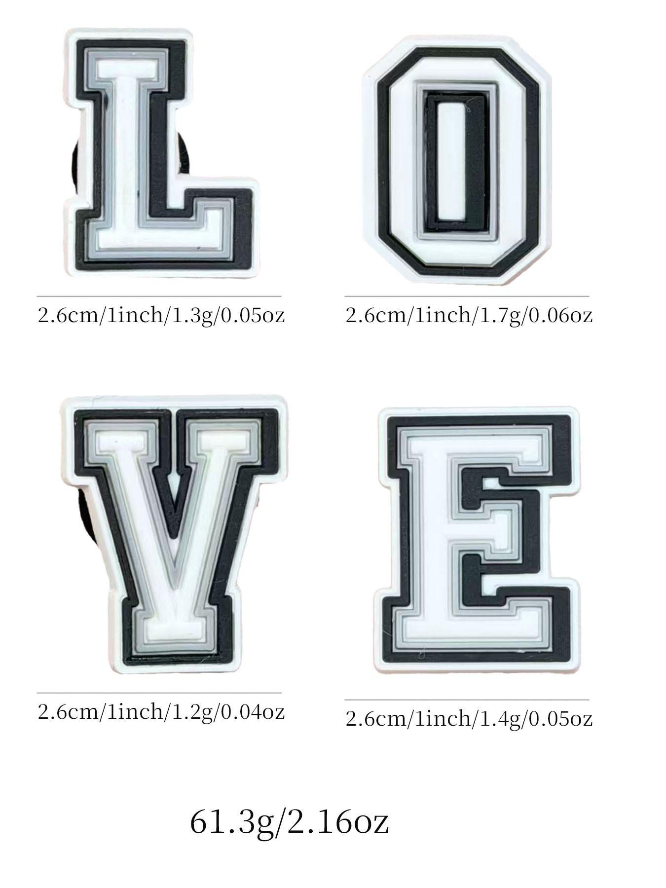 Initials Letter Shaped Shoe Charm, 1 Count Cute Shoes Accessories for Clog, Slippers, DIY Shoes Decorations for Festivals, Parties, and Birthdays