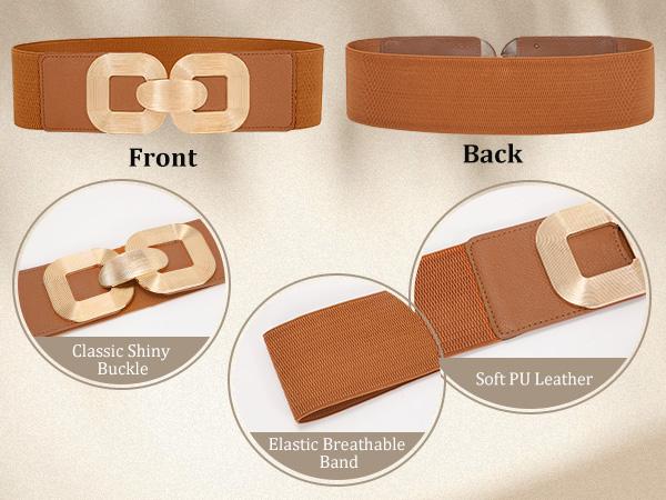 JASGOOD Women Wide Elastic Belts for Dress Fashion Stretchy Waist Belts for Ladies with Gold Buckle JASGOOD Women Wide Elastic Belts for Dress Fashion Stretchy Waist Belts for Ladies with Gold Buckle