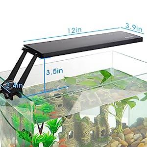 hygger Clip On 24/7 Lighting Aquarium LED Light, 14W Sunrise-Daylight-Moonlight and DIY Mode, Adjustable Timer / Brightness Fish Tank Light with 7 Colors for Planted Tank Aquatic Life