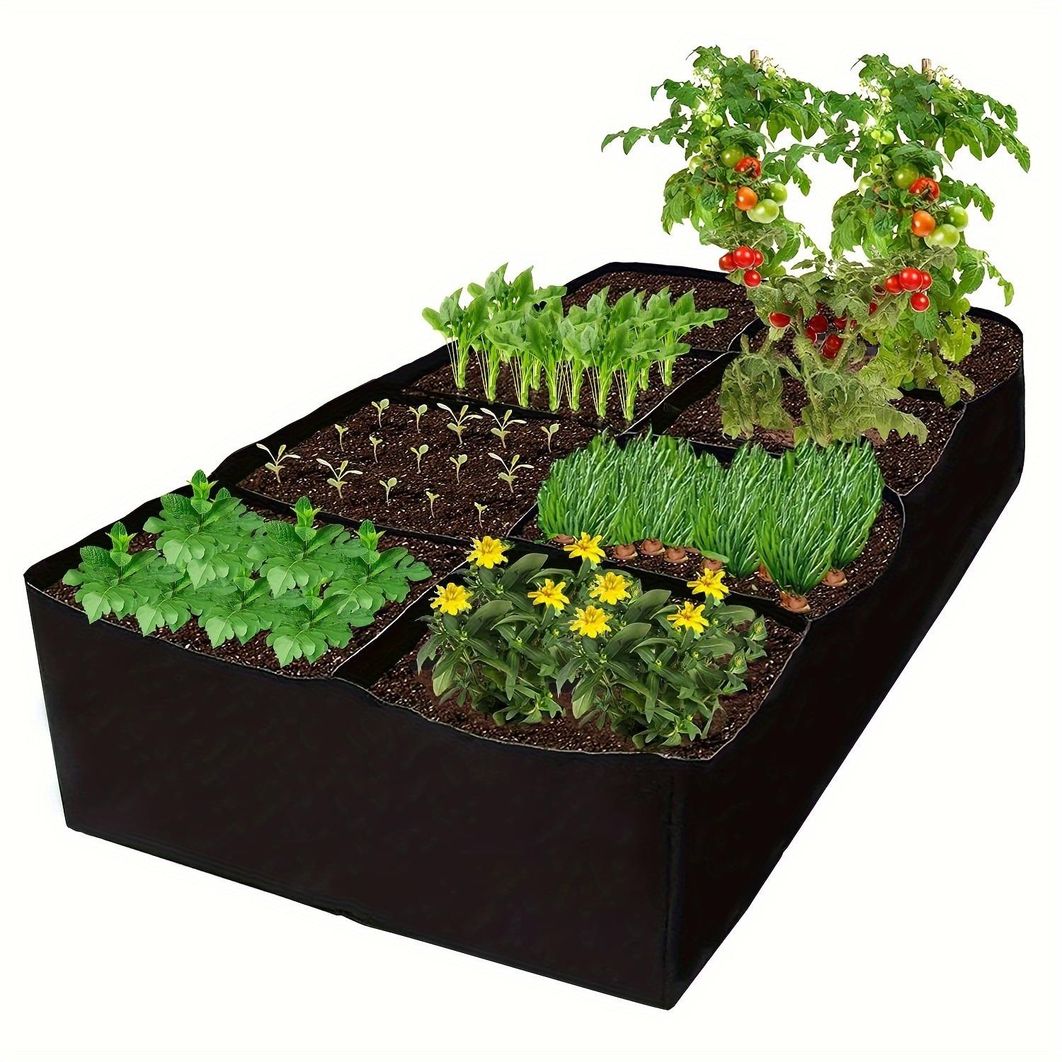 Portable Garden Planting Box, Thick Breathable Fabric Planter Bed, Fabric Grow Pot, Multi-Compartment Design, Ideal for Tomatoes, Strawberries, Herbs, Indoor/outdoor Use