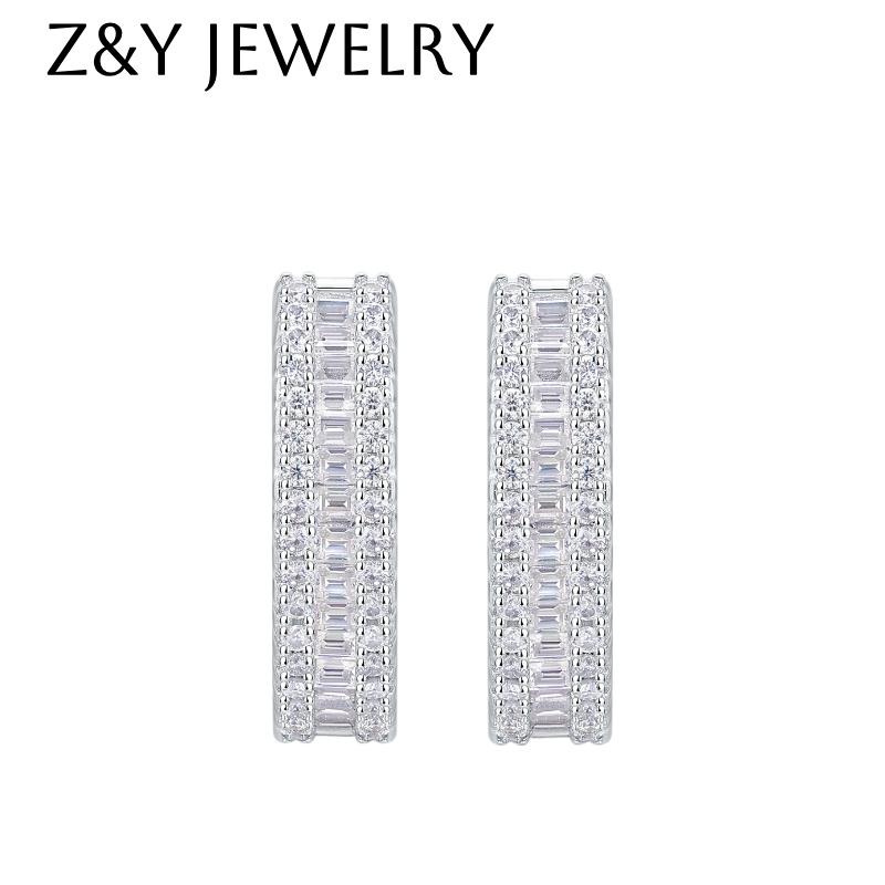 Synthetic Moissanite earrings Set 925 Sterling Silver[E13185]