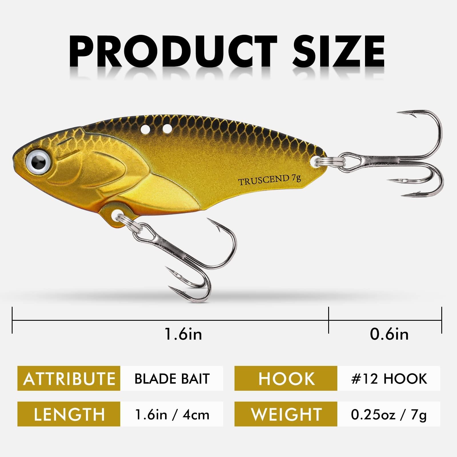 TRUSCEND Easy Catch Fishing Lures with Vibrating Swimming Flashing and Jigging Action Ultimate Search Bait for All Fish Species Amazing Ice Fishing Jig Spinners with BKK Hook Long Cast Spinner Bait
